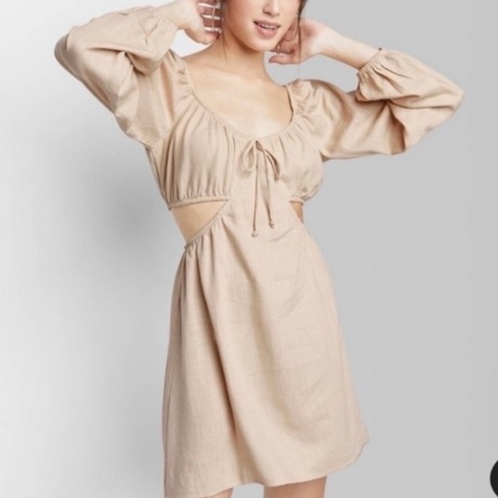 Wild Fable Beige Long Sleeve Dress